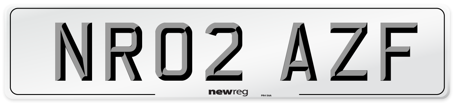 NR02 AZF Number Plate from New Reg